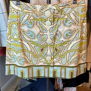 J. Crew Paisley Mini Skirt in Green and Blue